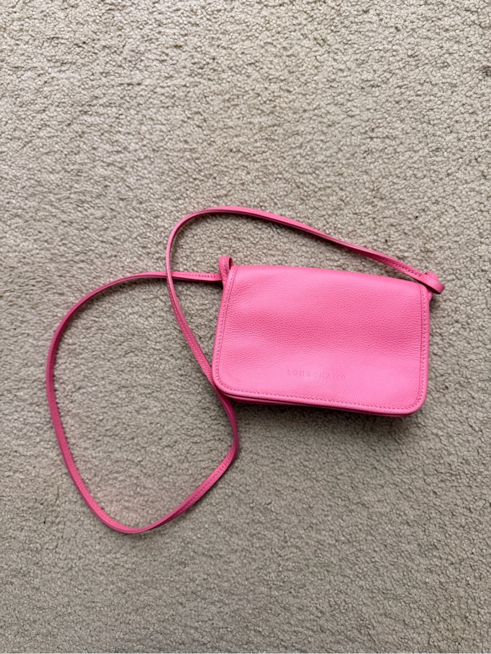 Longchamp Pink Leather Crossbody Bag